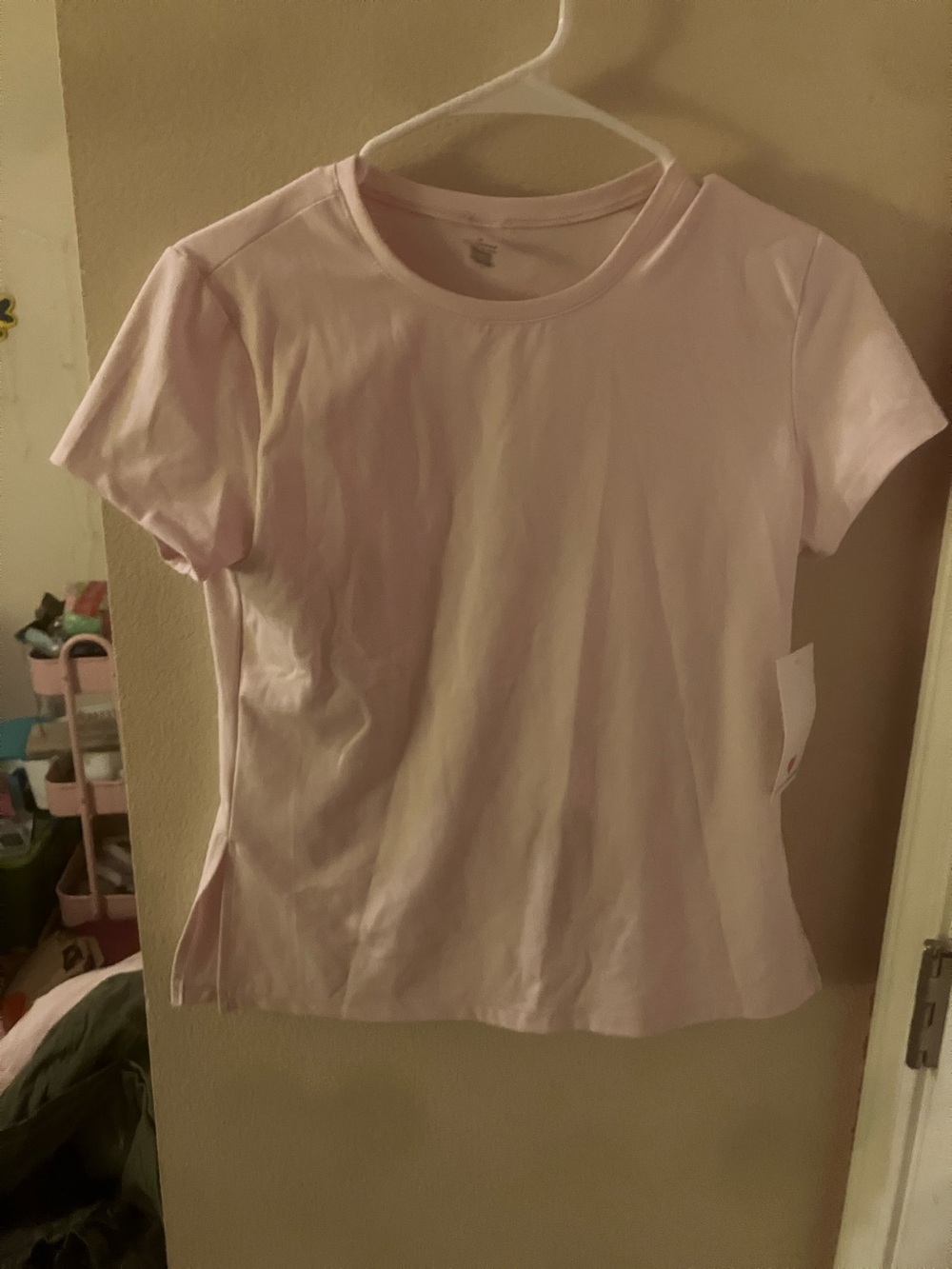 Women's Crewneck Short Sleeve Top - Light Pink